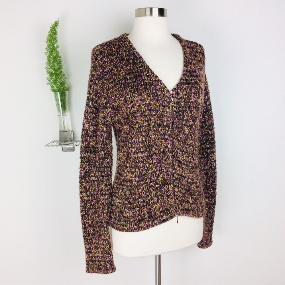 Talbots Vintage Multicolored Woven Sweater Size S